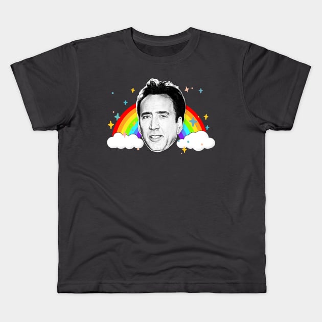 Nic Cage / Aesthetic FanArt Design Kids T-Shirt by DankFutura